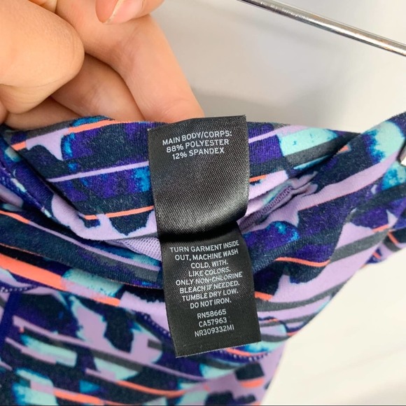 Zella Live In Purple Orange Patterned Print Full Length Leggings Size Small - Picture 11 of 12